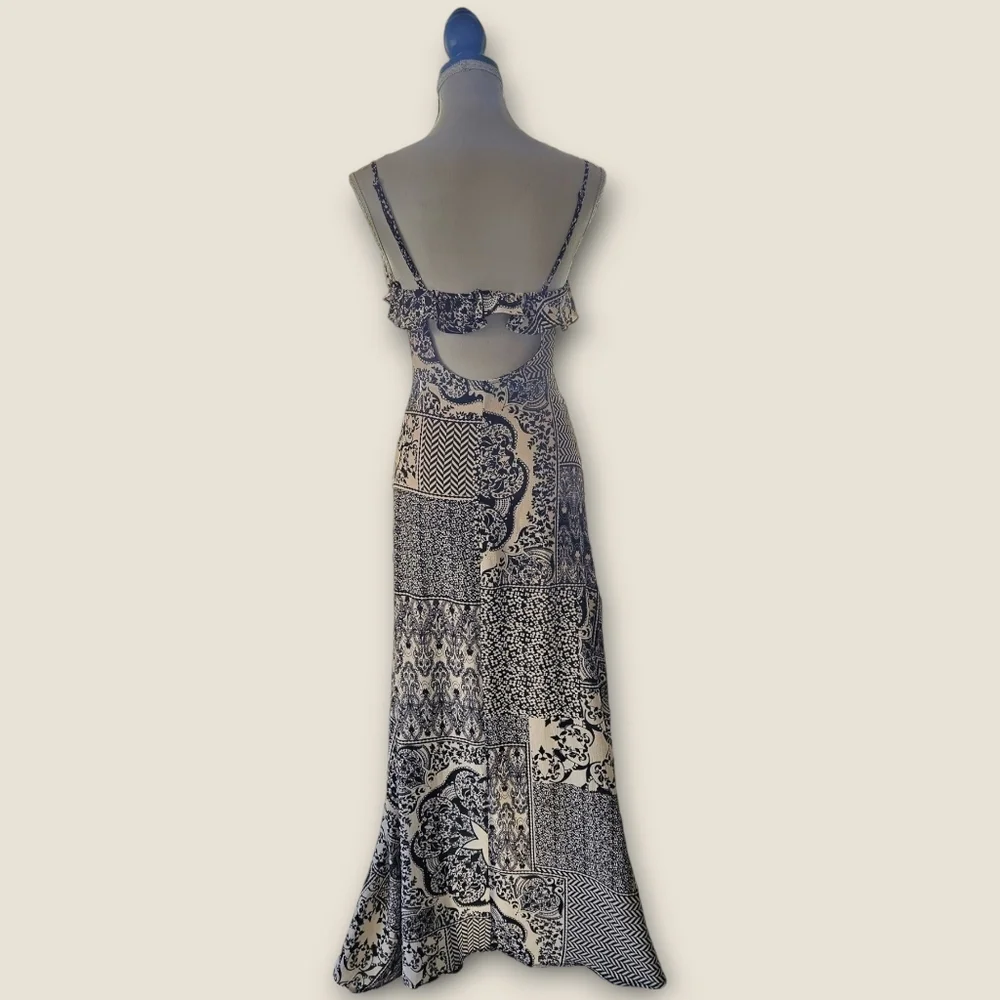 Black & Cream Pattern Maxi Dress - Picture 6 of 6